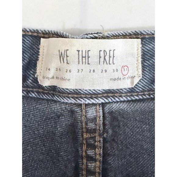 We The Free Jeans Womens Size 31 High-Rise Straight Button Fly‎ Blue Denim - Picture 3 of 11